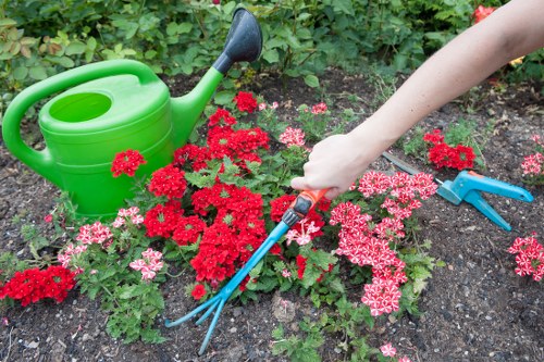 Electric van used for garden maintenance in North London